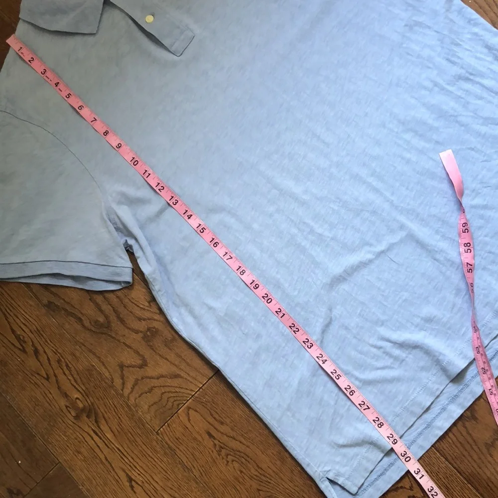 J Crew light blue short sleeve polo shirt size XL 100% Cotton lightweight preppy